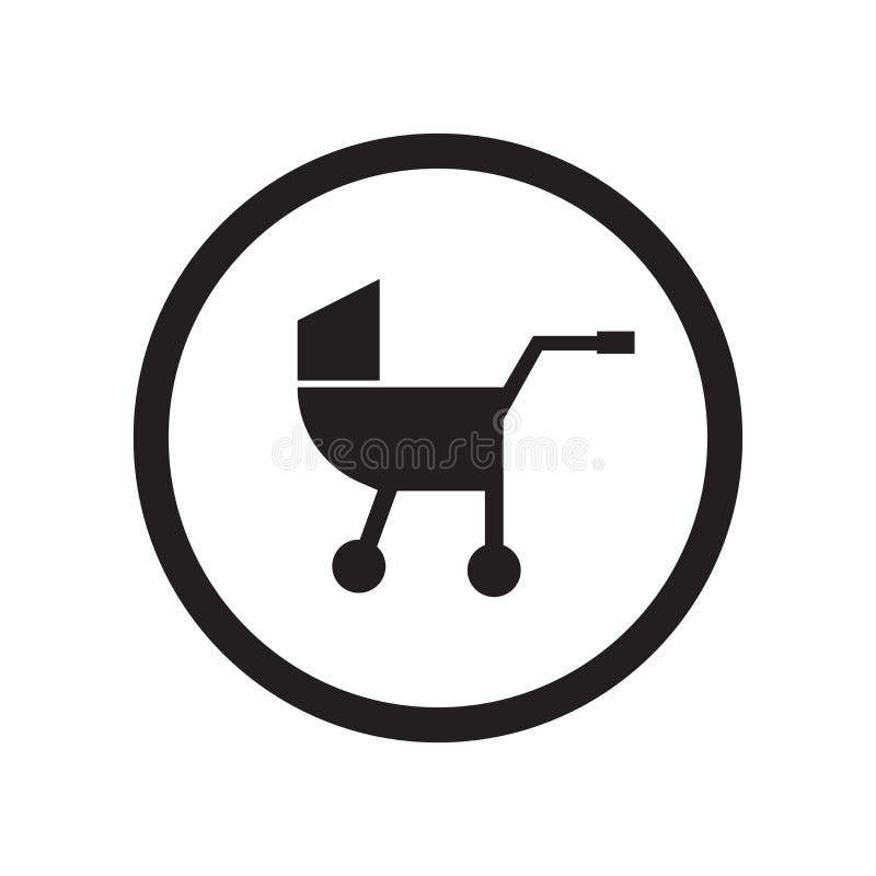 Signe et symbole de vecteur d'icône de chariot à bébé d'isolement sur le fond blanc, concept de logo de chariot à bébé illustration libre de droits Signe et symbole de vecteur d'icône de chariot à bébé d'isolement sur le fond blanc, concept de logo de chariot à bébé illustration libre de droits