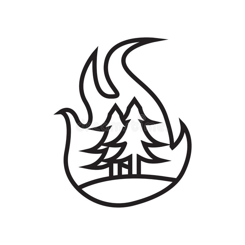 Signe et symbole de vecteur d'icône d'incendie de forêt d'isolement sur le backgr blanc illustration stock Signe et symbole de vecteur d'icône d'incendie de forêt d'isolement sur le backgr blanc illustration stock