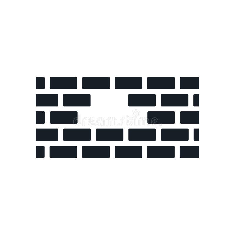 Signe et symbole de vecteur d'icône de mur de briques d'isolement sur le fond blanc, concept de logo de mur de briques illustration stock Signe et symbole de vecteur d'icône de mur de briques d'isolement sur le fond blanc, concept de logo de mur de briques illustration stock