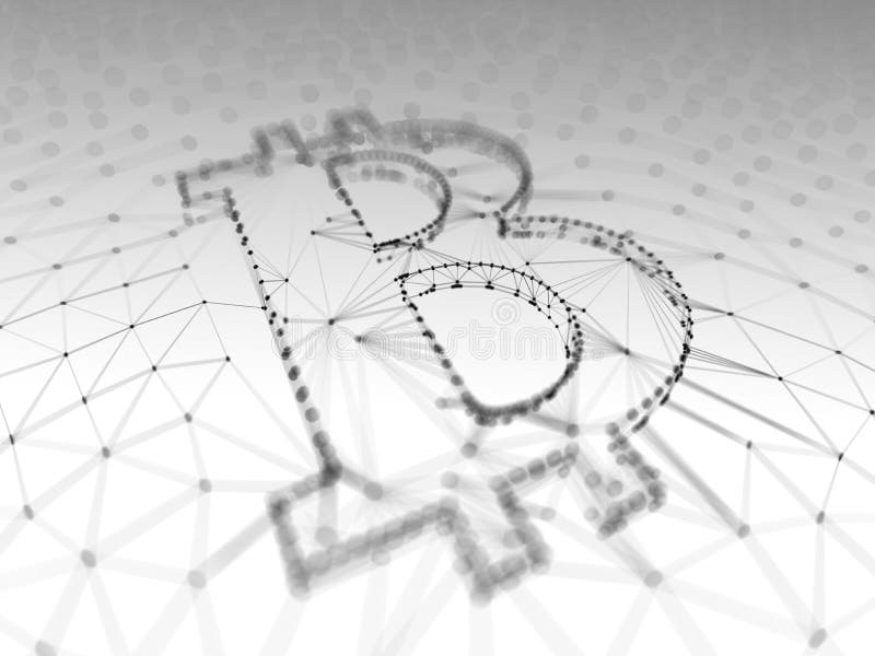 Signe noir et blanc abstrait de Bitcoin établi comme choix de transactions dans l'illustration 3d conceptuelle de Blockchain photos libres de droits Signe noir et blanc abstrait de Bitcoin établi comme choix de transactions dans l'illustration 3d conceptuelle de Blockchain photos libres de droits