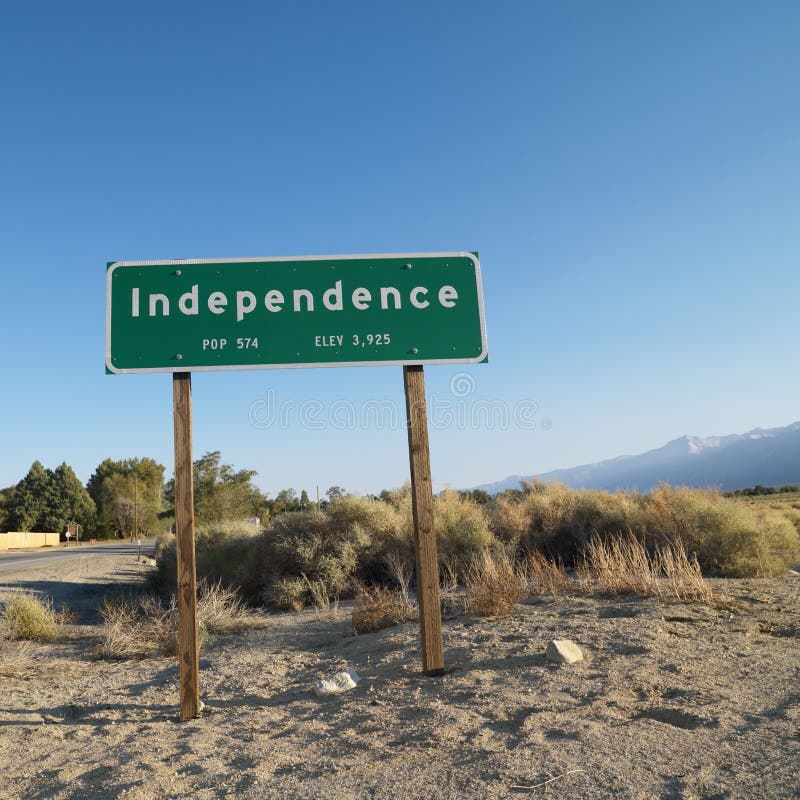 Signe pour Independence nommée par ville. images libres de droits Signe pour Independence nommée par ville. images libres de droits