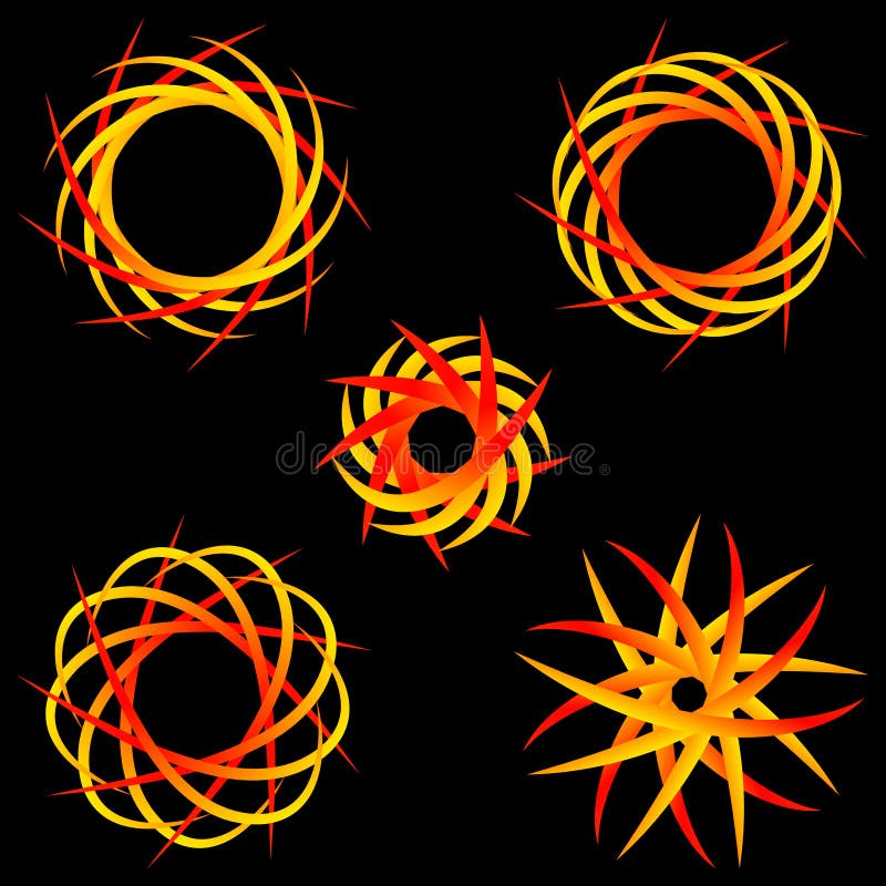 Signes de guilloche et de feu Un ensemble de signes pour un certificat ou un Di illustration stock Signes de guilloche et de feu Un ensemble de signes pour un certificat ou un Di illustration stock