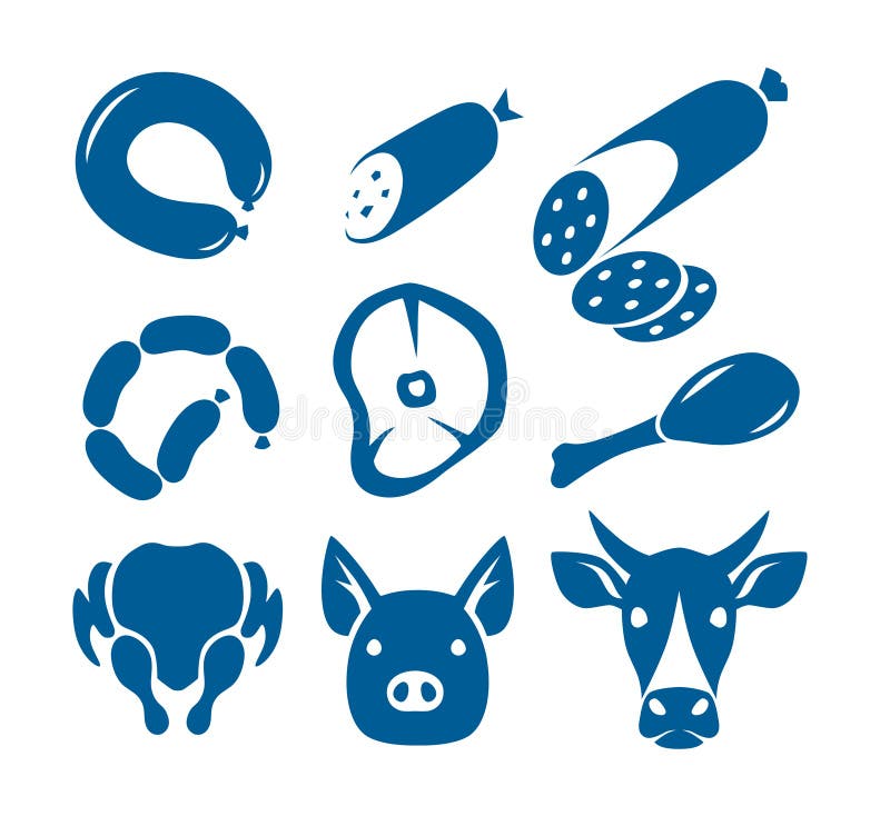 Signes de nourriture de viande illustration stock Signes de nourriture de viande illustration stock