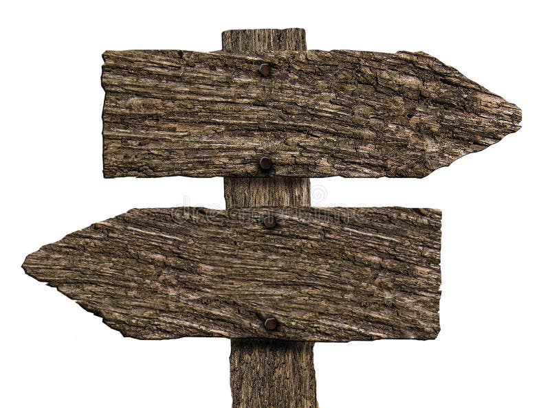 Signes en bois de double direction vide (sur le blanc) images stock Signes en bois de double direction vide (sur le blanc) images stock