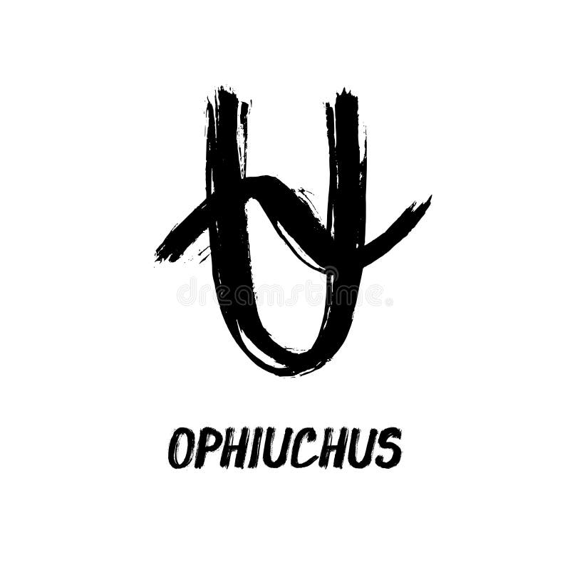 Grunge Zodiac Signs - Ophiuchus - Black Hand-Drawn Sign. Grunge Zodiac Signs - Ophiuchus - Black Hand-Drawn Sign