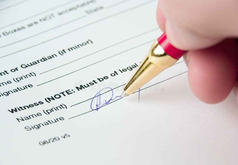 Signing the documents royalty free stock photography
