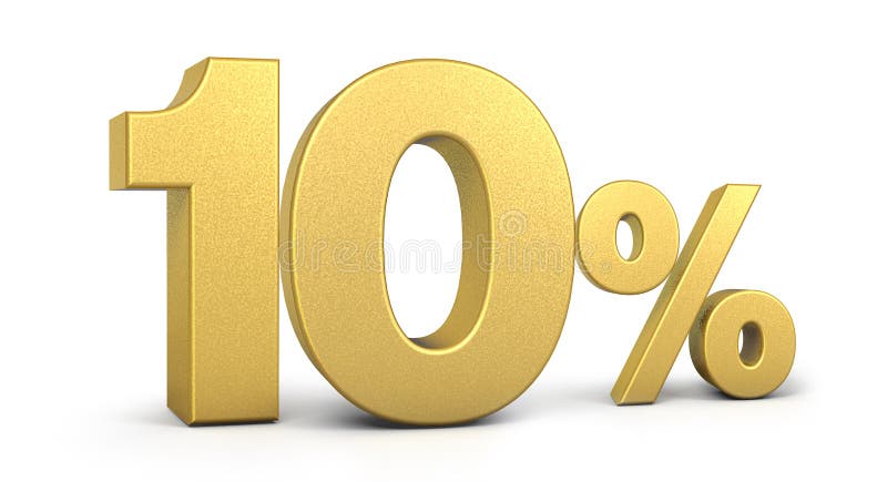 Signo de descuento del 10% de oro, oferta especial 10% descuento, icono de ahorro del 10%, símbolo de venta de oro, diez de venta stock de ilustración Signo de descuento del 10% de oro, oferta especial 10% descuento, icono de ahorro del 10%, símbolo de venta de oro, diez de venta stock de ilustración