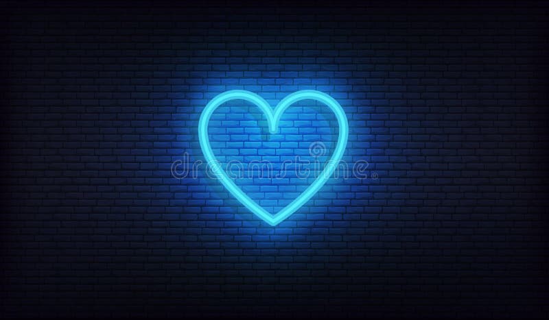 Signo De Neón Cardíaco Señal De Corazón Azul Brillante Ilustración del  Vector - Ilustración de potencia, partido: 162978379