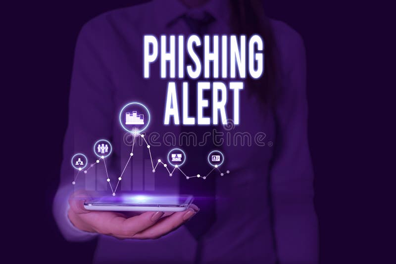 Signo de texto que muestra la alerta de suplantaciÃ³n de identidad (phishing). FotografÃ­a conceptual consciente del intento fraud