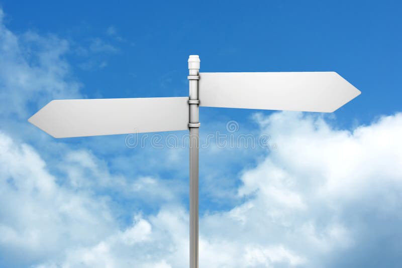 Signpost in blue sky with clouds royalty free illustration Signpost in blue sky with clouds royalty free illustration