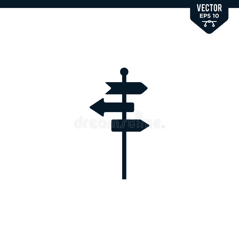 Signpost icon collection glyph illustration de vecteur