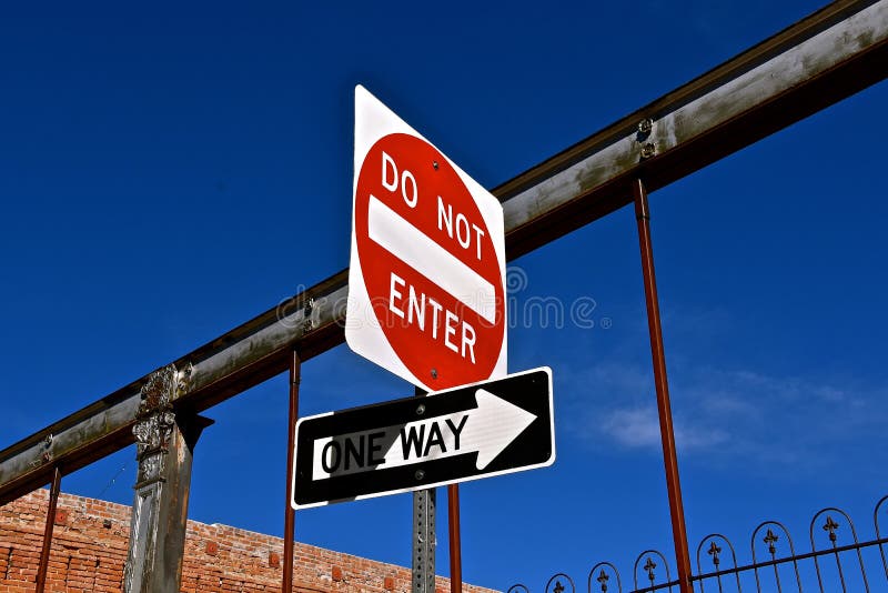 One way street sign stock image. Image of arrow, leading - 113636141 One Way Street Signs
