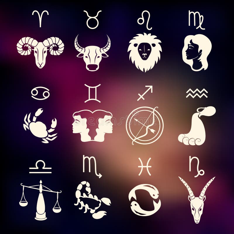 Set of Astrological Figures from the Symbols of the Zodiac Sign ...