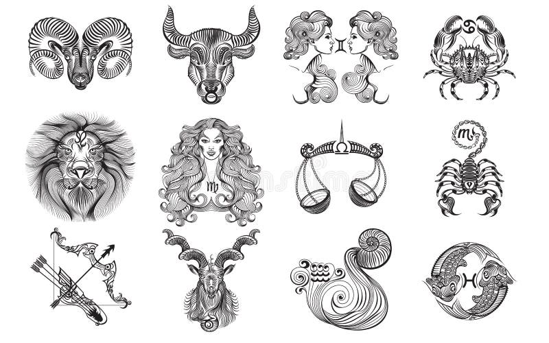 Set Zodiac Signs, Tattoo Design PNG, Zodiac Sign, Custom PNG Design, Tattoo  Design for Women, Personalized Tattoo Design, Digital Download - Etsy