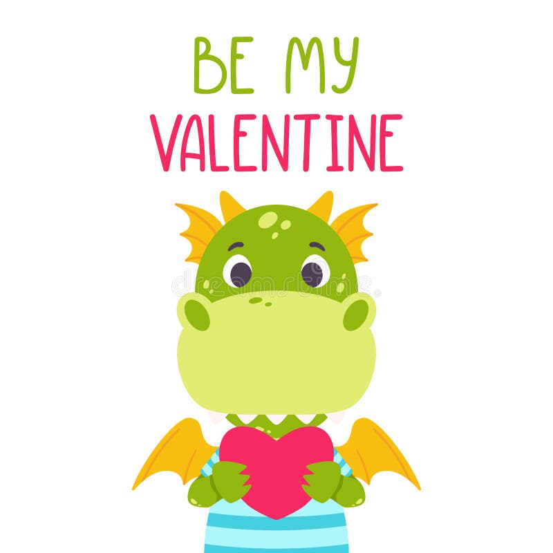 Sii la mia cartolina di San Valentino con il drago illustrazione vettoriale Sii la mia cartolina di San Valentino con il drago illustrazione vettoriale