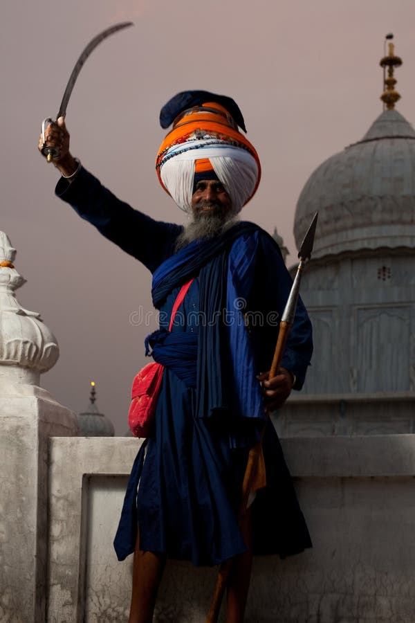 Sikh Gurudwara Leader Smiling Editorial Image Image of gurdwara, blue