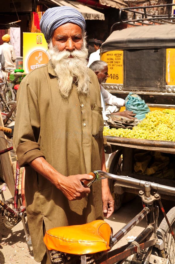 A Sikh rickshaw puller form the state of Punjab. A Sikh rickshaw puller form the state of Punjab