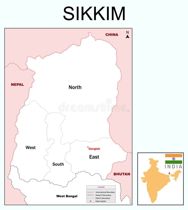 Sikkim State Map With Districts Sikkim Map Stock Illustrations – 373 Sikkim Map Stock Illustrations,  Vectors & Clipart - Dreamstime