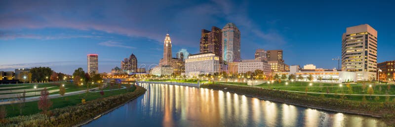 Sikt av i stadens centrum Columbus Ohio Skyline royaltyfri fotografi Sikt av i stadens centrum Columbus Ohio Skyline royaltyfri fotografi