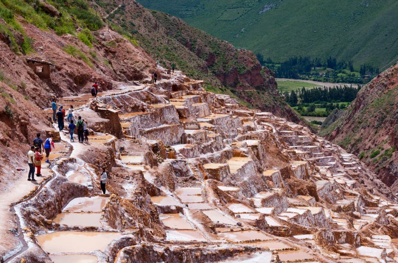 Sikt av Salt damm, Maras, Cuzco, Peru royaltyfria foton Sikt av Salt damm, Maras, Cuzco, Peru royaltyfria foton
