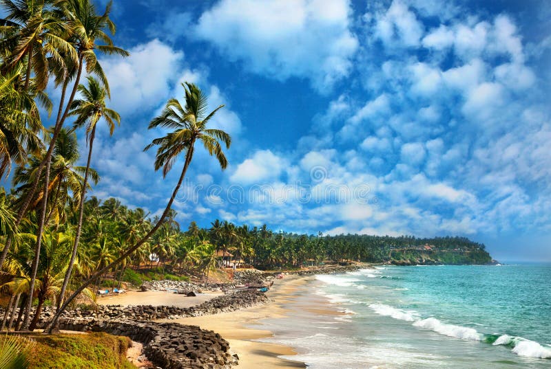 sikt för india kerala havvarkala royaltyfri foto sikt för india kerala havvarkala royaltyfri foto