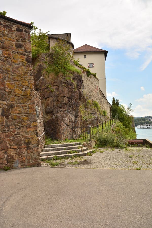Sikt i Passau, Bayern, Tyskland. Sikt i den historiska staden av PASSAU, Bayern, Tyskland - sikt och arkitektur