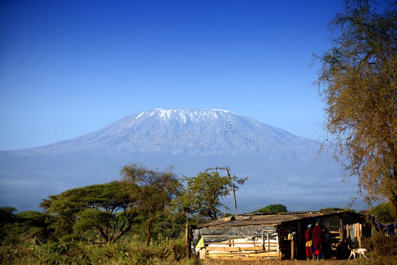 Sikt på Mount Kilimanjaro fotografering för bildbyråer Sikt på Mount Kilimanjaro fotografering för bildbyråer