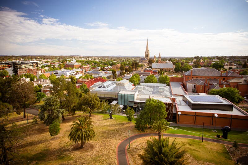 Sikt över Bendigo CBD fotografering för bildbyråer Sikt över Bendigo CBD fotografering för bildbyråer