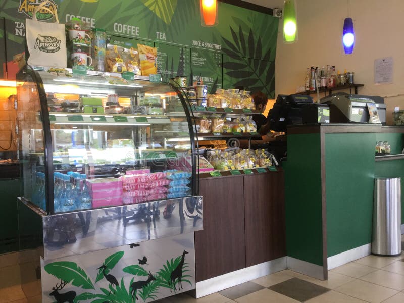 Sikten inom för kaffeamason shoppar arkivfoto