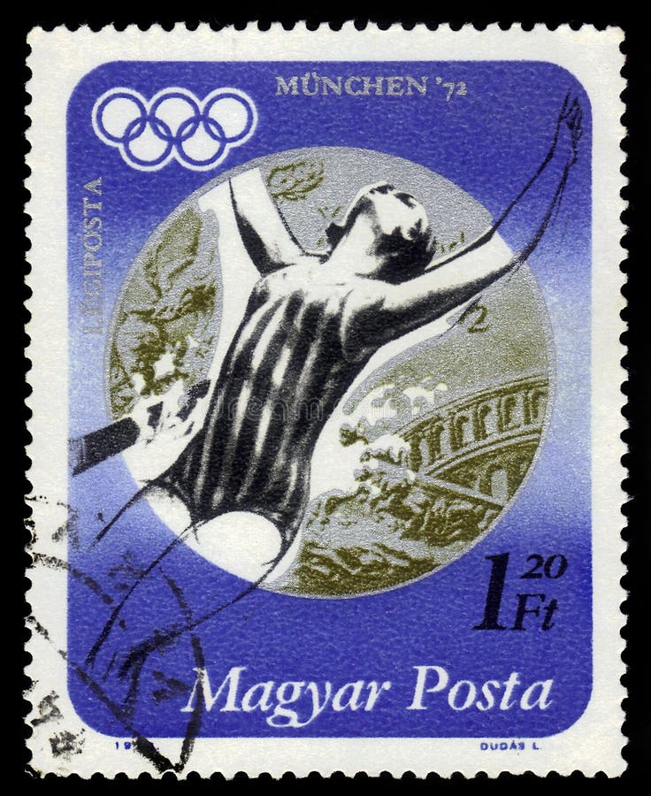 Silbermedaillengewinner Andrea Gyarmati, ungarischer Schwimmer, Sommer Olympics 1972, München lizenzfreie stockfotografie Silbermedaillengewinner Andrea Gyarmati, ungarischer Schwimmer, Sommer Olympics 1972, München lizenzfreie stockfotografie