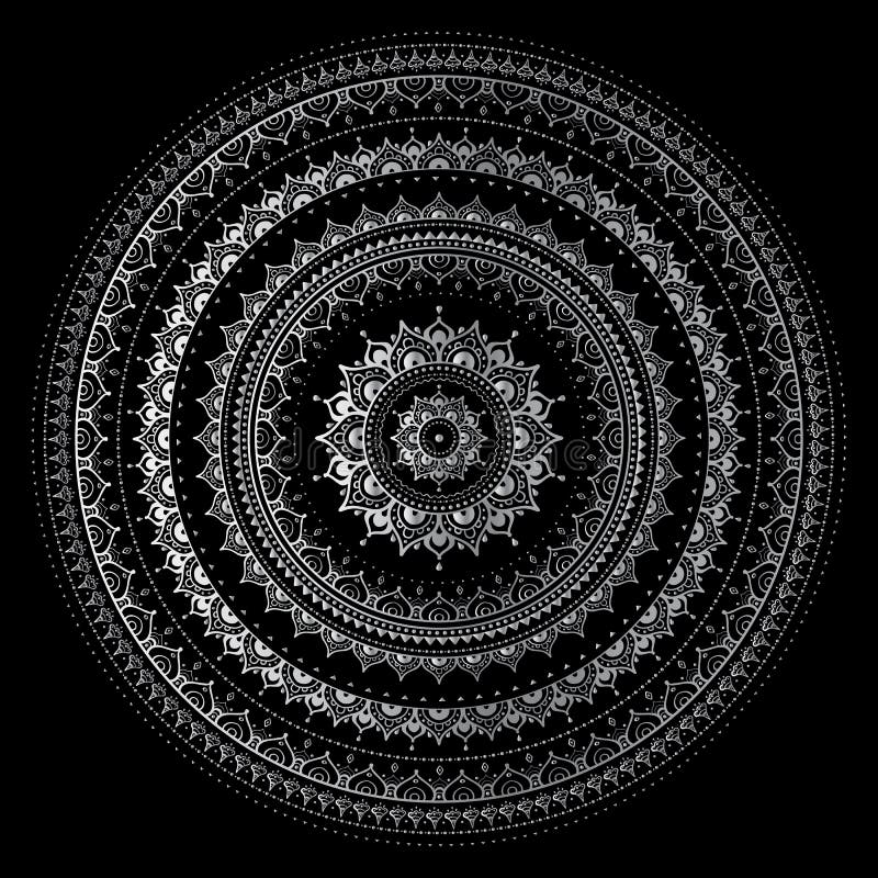 Silbernes Mandala vektor abbildung
