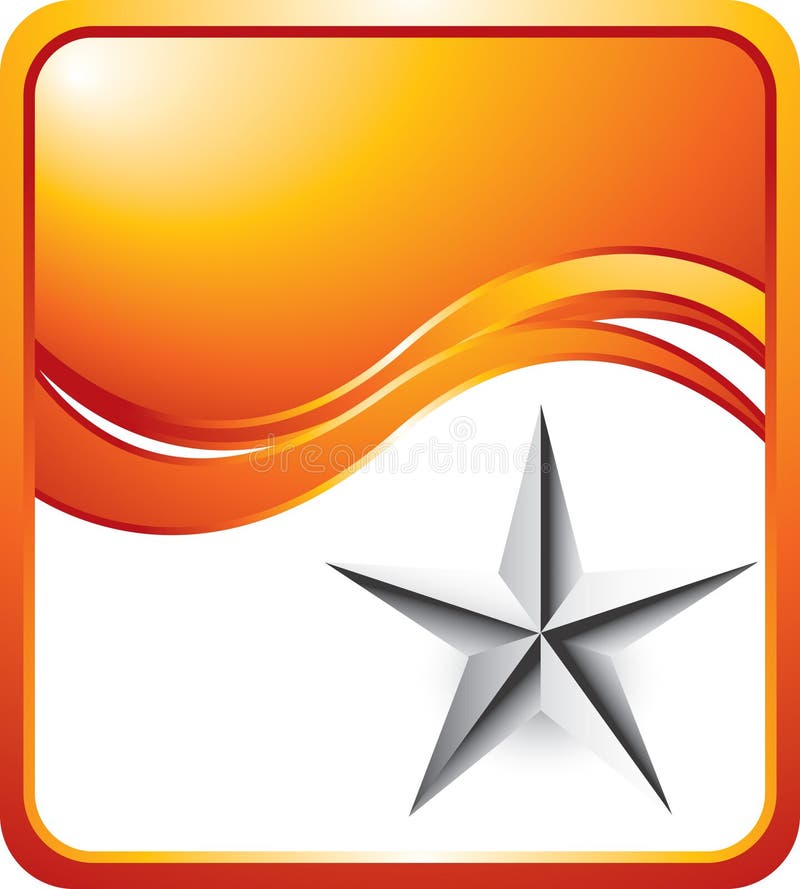 Silberner Stern auf orange Wellenhintergrund lizenzfreie abbildung Silberner Stern auf orange Wellenhintergrund lizenzfreie abbildung