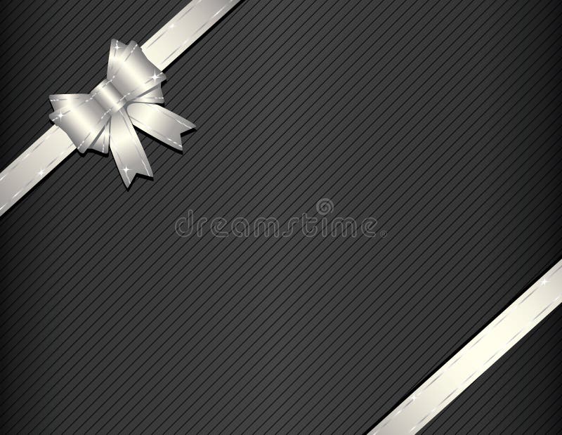Silver ribbon on gift paper illustration. Silver ribbon on gift paper illustration