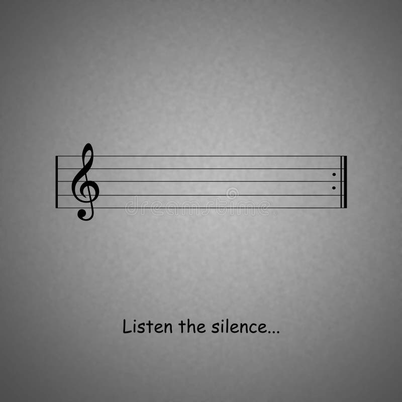 Ilustrace zvuk ticha.