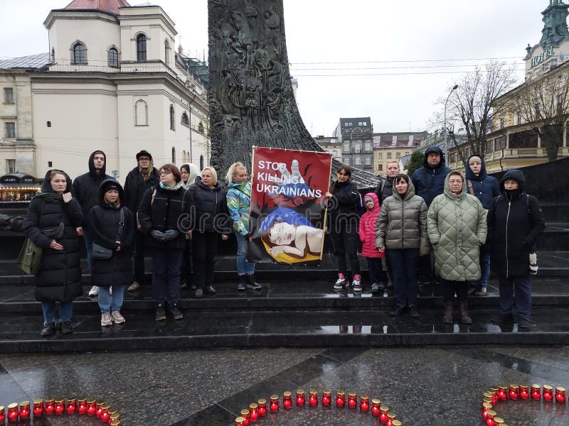 Silent action in memory of the children killed during the full-scale Russian war against Ukraine in Lviv, Ukraine