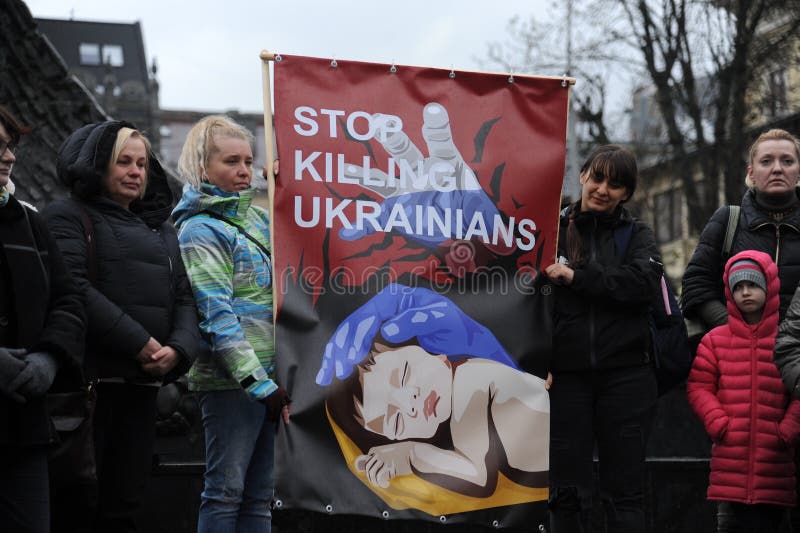 Silent action in memory of the children killed during the full-scale Russian war against Ukraine in Lviv, Ukraine