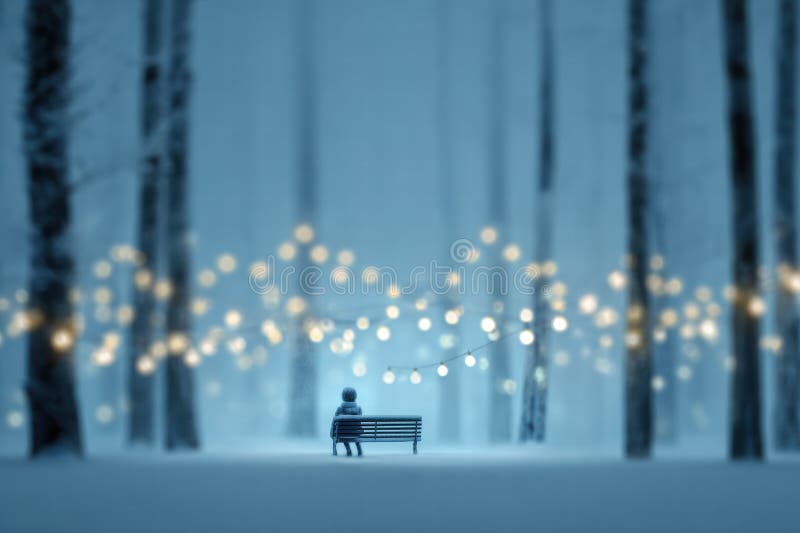 Silent lonely Christmas atmosphere symbolizing abandonment grief and hope