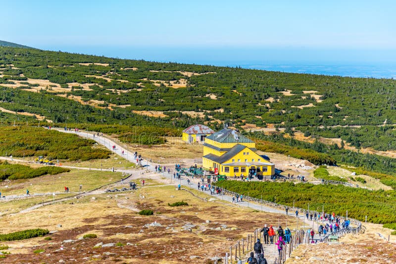 Silesian House, Polish: Dom Slaski, Czech: Slezky dum. Mountain hut in Giant Mountains, Poland and Czech Republic