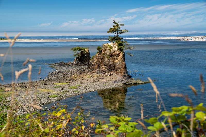 Siletz Bay Vista Point along the Oregon Coast, near Lincoln City, Oregon.