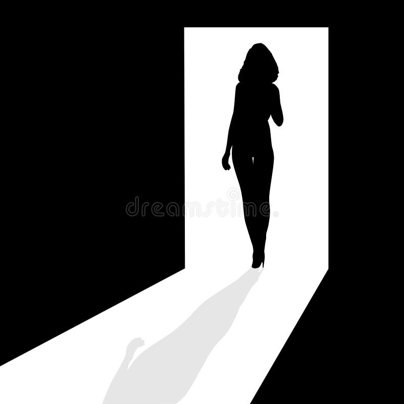 Silhouet in de Deuropening stock illustratie Silhouet in de Deuropening stock illustratie