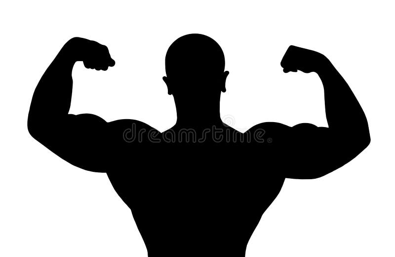 Silhouet van bodybuilder royalty-vrije illustratie Silhouet van bodybuilder royalty-vrije illustratie