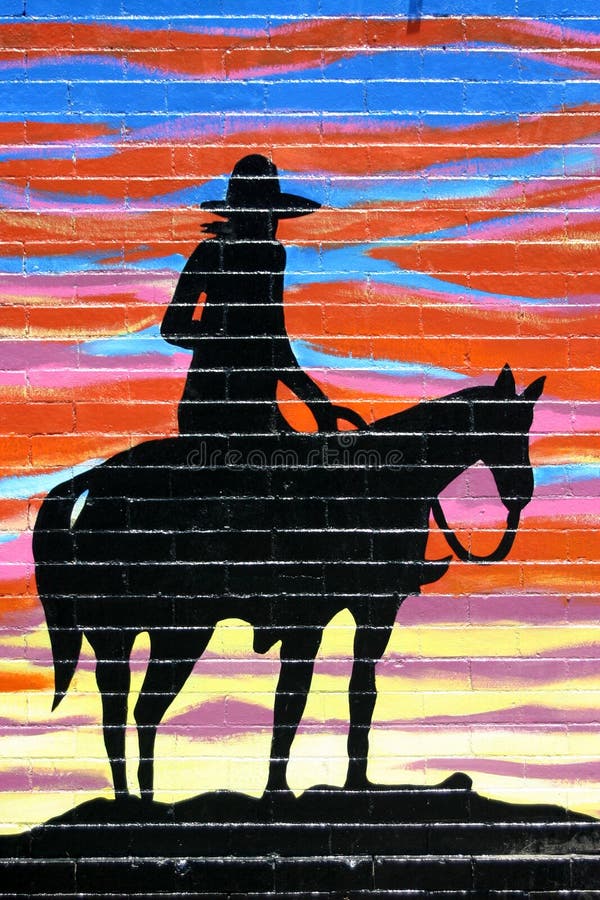 Silhouet van cowboy royalty-vrije illustratie Silhouet van cowboy royalty-vrije illustratie