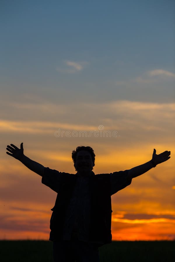 Silhouet van de mens stock foto Silhouet van de mens stock foto
