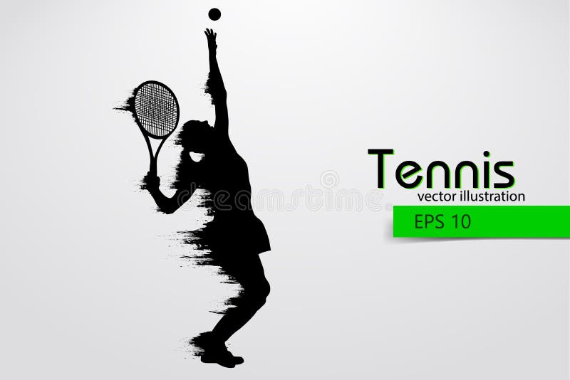 Silhouet van een tennisspeler Vector illustratie royalty-vrije illustratie Silhouet van een tennisspeler Vector illustratie royalty-vrije illustratie