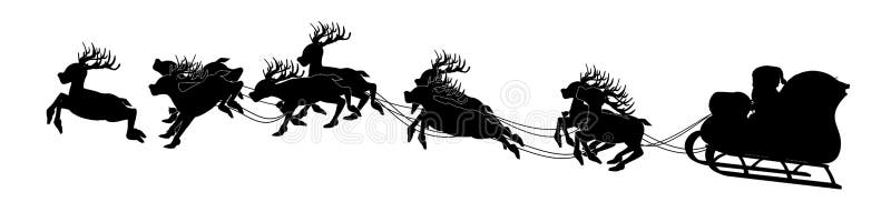 Silhouet van Kerstman op ar stock illustratie Silhouet van Kerstman op ar stock illustratie