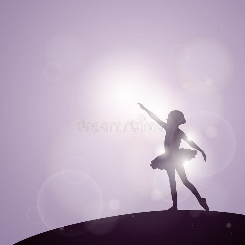 Silhouet van meisjesdansen. vectorillustratie-decoratief ontwerp vector illustratie