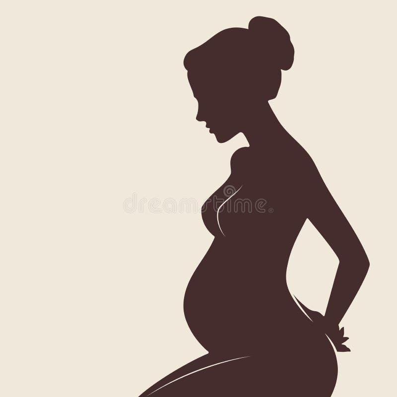 Silhouet van mooie zwangere vrouwen Vectorillustratie stock illustratie Silhouet van mooie zwangere vrouwen Vectorillustratie stock illustratie