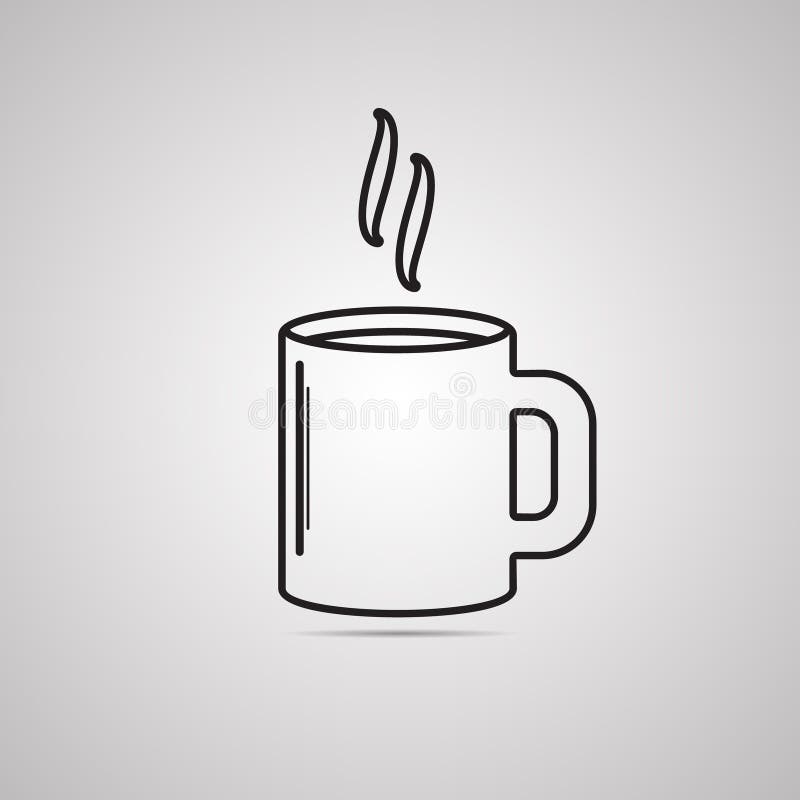 Silhouet vlak pictogram, eenvoudig vectorontwerp met schaduw De Kop van de koffie met Stoom royalty-vrije illustratie Silhouet vlak pictogram, eenvoudig vectorontwerp met schaduw De Kop van de koffie met Stoom royalty-vrije illustratie