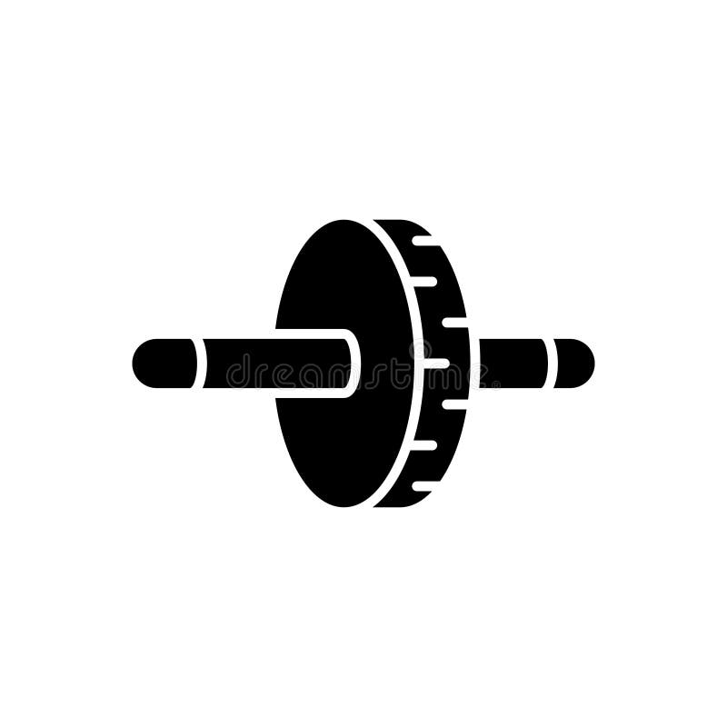 Silhouette Ab Wheel Icon. Outline Logo Of Sport Press Roller. Black Simple  Illustration Of Fitness Equipment, Muscle Trainer. Flat Stock Vector -  Illustration of body, press: 194700649