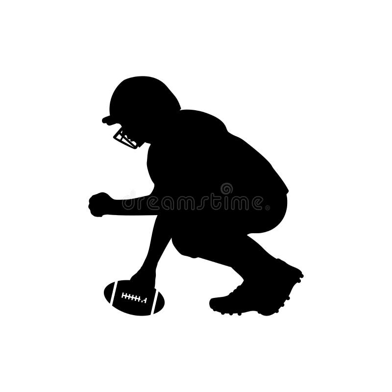 Silhouette American football player boy. Symbol sport. Illustration icon logo